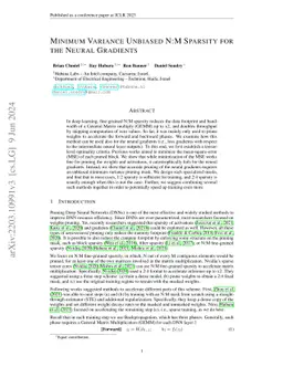 Minimum Variance Unbiased N:M Sparsity for the Neural Gradients