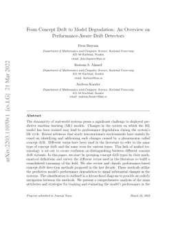 From Concept Drift to Model Degradation: An Overview on
  Performance-Aware Drift Detectors