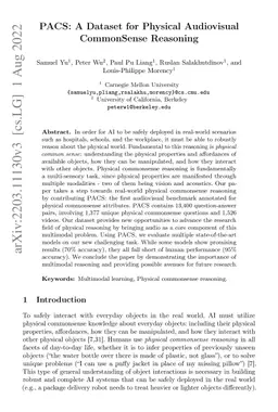 PACS: A Dataset for Physical Audiovisual CommonSense Reasoning