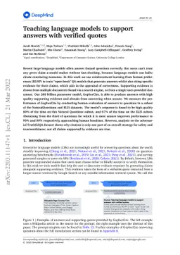 Teaching language models to support answers with verified quotes