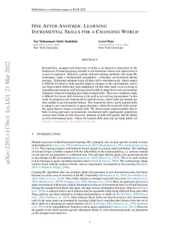 One After Another: Learning Incremental Skills for a Changing World