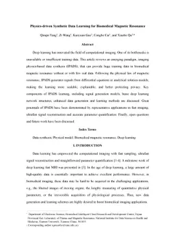 Physics-driven Synthetic Data Learning for Biomedical Magnetic Resonance
