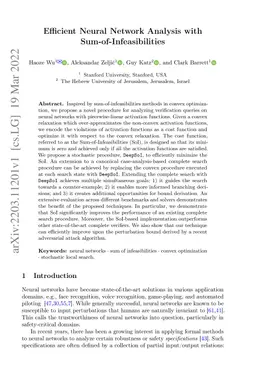 Efficient Neural Network Analysis with Sum-of-Infeasibilities