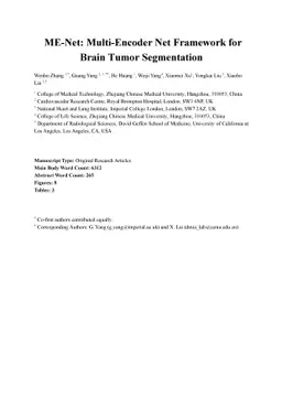 ME-Net: Multi-Encoder Net Framework for Brain Tumor Segmentation