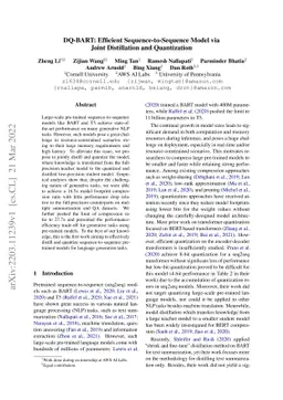 DQ-BART: Efficient Sequence-to-Sequence Model via Joint Distillation and
  Quantization