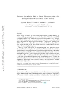 Domain Knowledge Aids in Signal Disaggregation; the Example of the
  Cumulative Water Heater