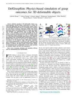 DefGraspSim: Physics-based simulation of grasp outcomes for 3D
  deformable objects