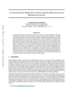 A Contrastive Objective for Learning Disentangled Representations