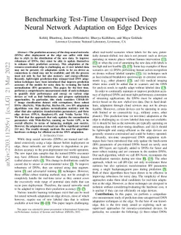 Benchmarking Test-Time Unsupervised Deep Neural Network Adaptation on
  Edge Devices