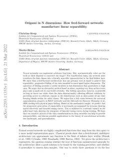 Origami in N dimensions: How feed-forward networks manufacture linear
  separability