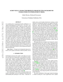 Audio visual character profiles for detecting background characters in
  entertainment media