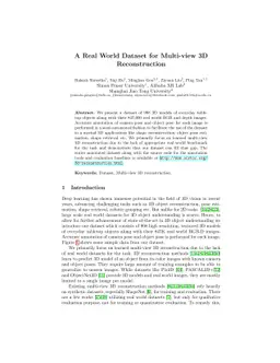 A Real World Dataset for Multi-view 3D Reconstruction