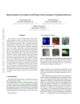 Representation Uncertainty in Self-Supervised Learning as Variational
  Inference