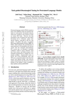 Task-guided Disentangled Tuning for Pretrained Language Models