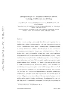 Manipulating UAV Imagery for Satellite Model Training, Calibration and
  Testing