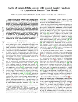 Safety of Sampled-Data Systems with Control Barrier Functions via
  Approximate Discrete Time Models