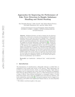 Approaches for Improving the Performance of Fake News Detection in
  Bangla: Imbalance Handling and Model Stacking