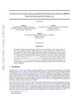 A Note on Target Q-learning For Solving Finite MDPs with A Generative
  Oracle