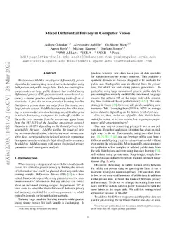 Mixed Differential Privacy in Computer Vision