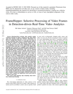 FrameHopper: Selective Processing of Video Frames in Detection-driven
  Real-Time Video Analytics