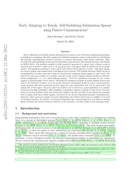 Early Adapting to Trends: Self-Stabilizing Information Spread using
  Passive Communication