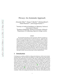 Privacy: An axiomatic approach