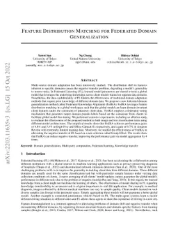 Feature Distribution Matching for Federated Domain Generalization