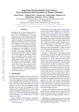Improving Meta-learning for Low-resource Text Classification and
  Generation via Memory Imitation