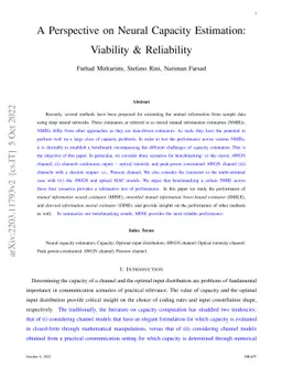A Perspective on Neural Capacity Estimation: Viability and Reliability