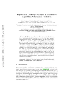 Explainable Landscape Analysis in Automated Algorithm Performance
  Prediction