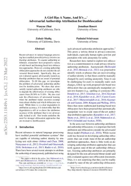 A Girl Has A Name, And It's ... Adversarial Authorship Attribution for
  Deobfuscation