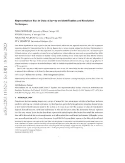 Representation Bias in Data: A Survey on Identification and Resolution
  Techniques