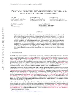Practical tradeoffs between memory, compute, and performance in learned
  optimizers