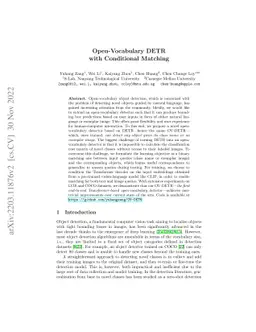 Open-Vocabulary DETR with Conditional Matching