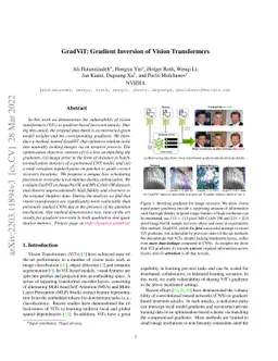 GradViT: Gradient Inversion of Vision Transformers