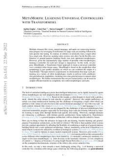 MetaMorph: Learning Universal Controllers with Transformers