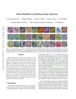 Dataset Distillation by Matching Training Trajectories