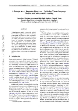 A Prompt Array Keeps the Bias Away: Debiasing Vision-Language Models
  with Adversarial Learning