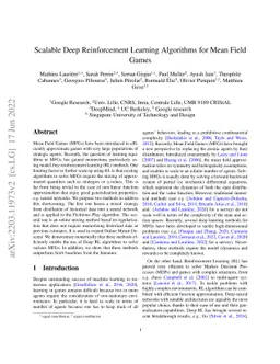 Scalable Deep Reinforcement Learning Algorithms for Mean Field Games