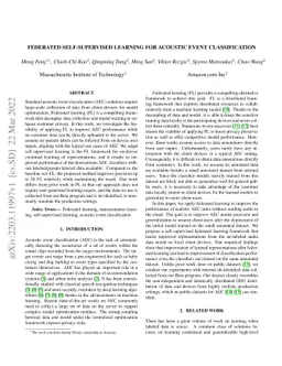 Federated Self-Supervised Learning for Acoustic Event Classification