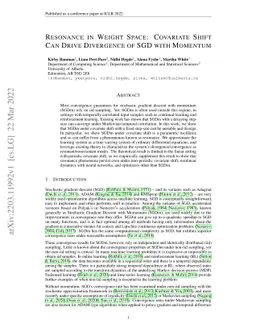Resonance in Weight Space: Covariate Shift Can Drive Divergence of SGD
  with Momentum