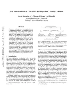 Text Transformations in Contrastive Self-Supervised Learning: A Review
