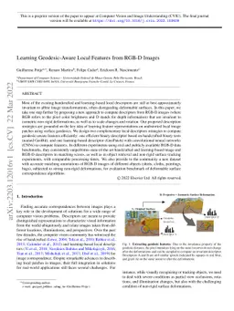 Learning Geodesic-Aware Local Features from RGB-D Images