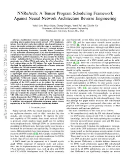 NNReArch: A Tensor Program Scheduling Framework Against Neural Network
  Architecture Reverse Engineering