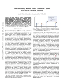 Distributionally Robust Model Predictive Control with Total Variation
  Distance