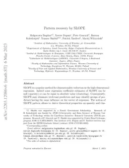 Pattern recovery by SLOPE