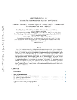 Learning curves for the multi-class teacher-student perceptron