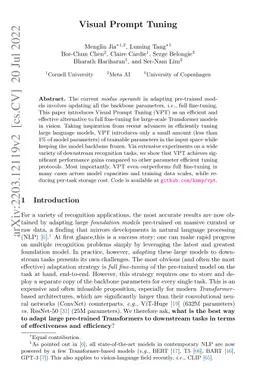 Visual Prompt Tuning