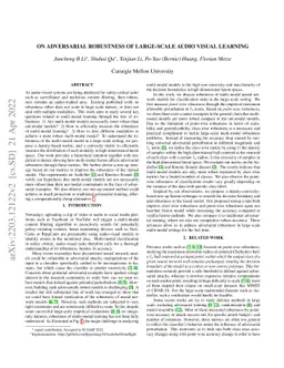 On Adversarial Robustness of Large-scale Audio Visual Learning