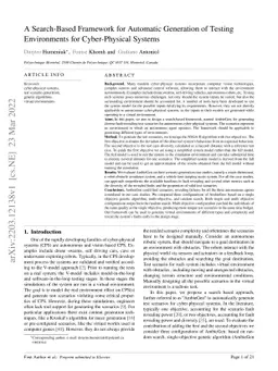 A Search-Based Framework for Automatic Generation of Testing
  Environments for Cyber-Physical Systems